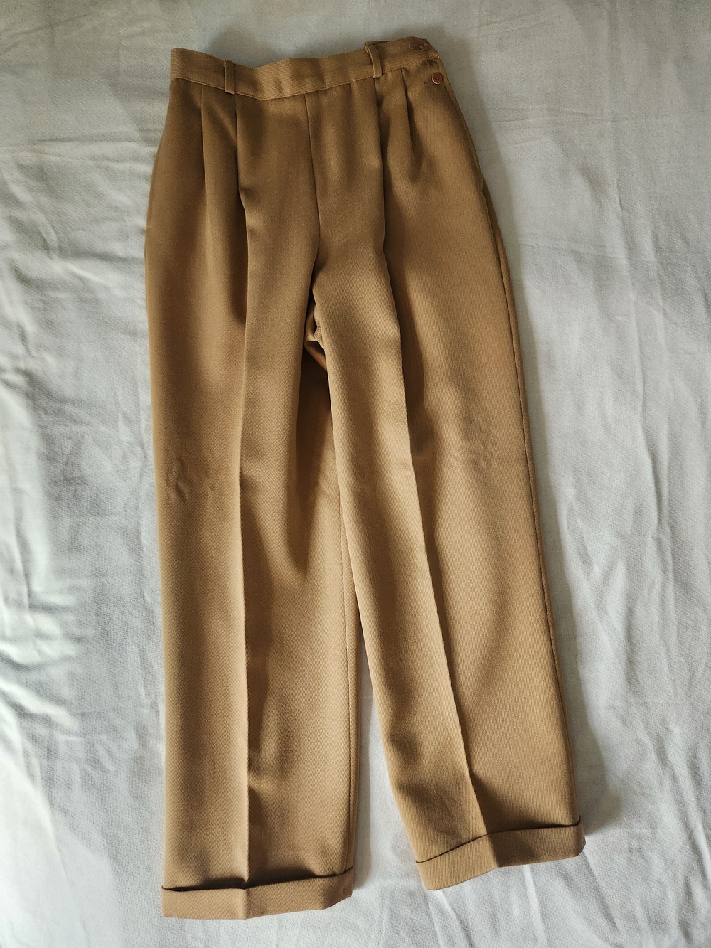 Vibtagd Giorgio Sant'Angelo Camel Wool Trousers - Size 8